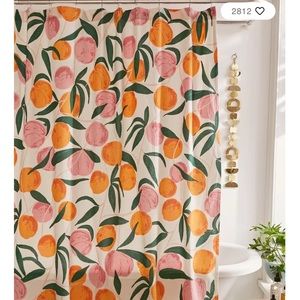 Allover Fruits Patterned Shower Curtain